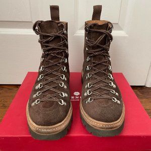 Grenson Nanette Lace-up Hiker Boot - Peat Suede